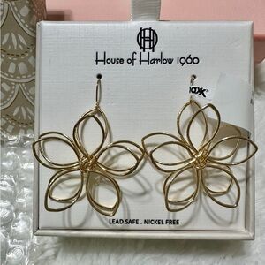 House of Harlow 1960 Gold Flower Earrings